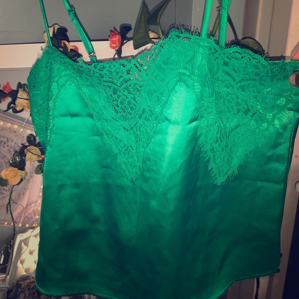 Green Satin Top